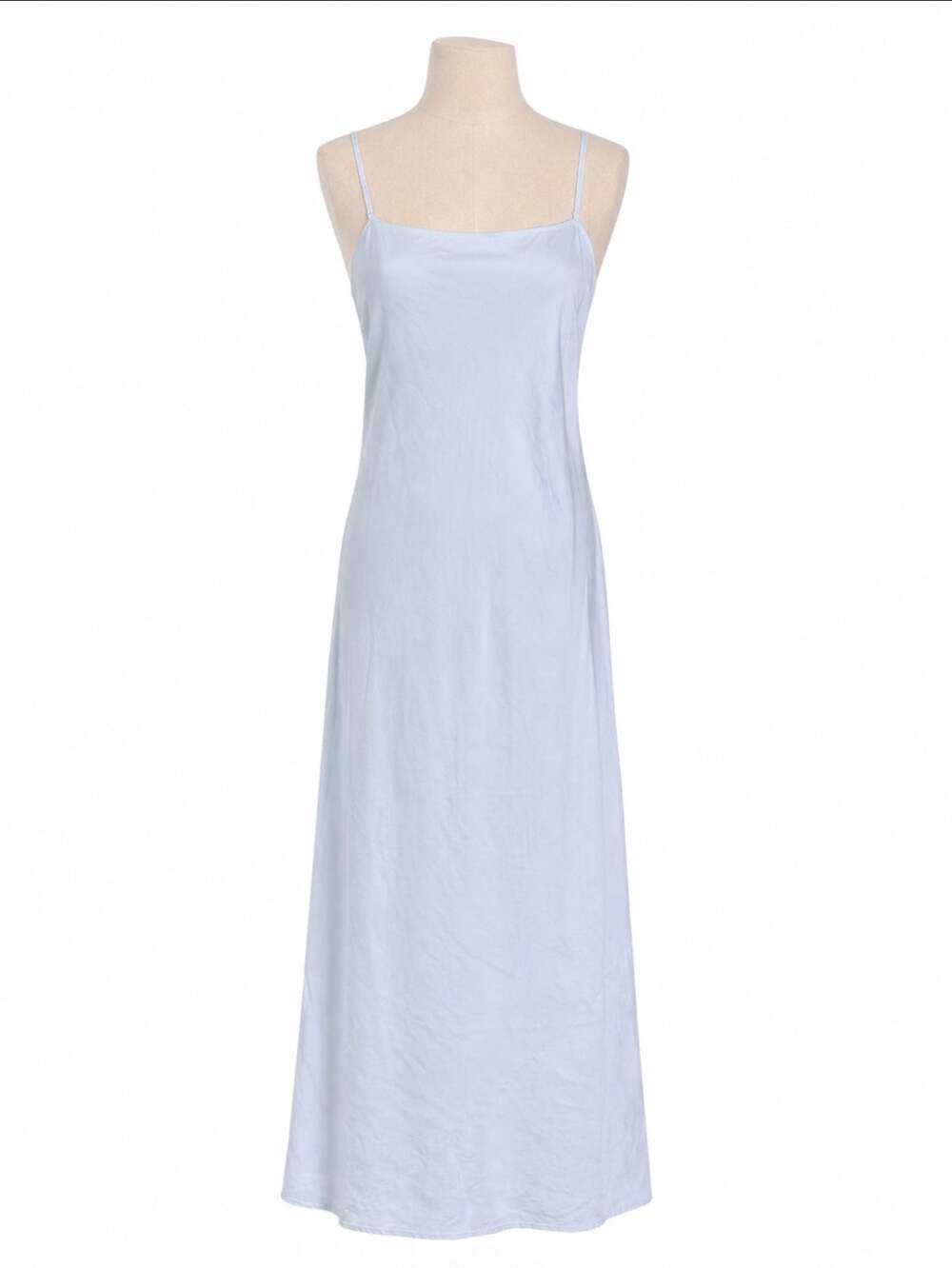 Anthropologie Convertible Strap Maxi Shift Dress Women's L Linen Blend Blue NEW